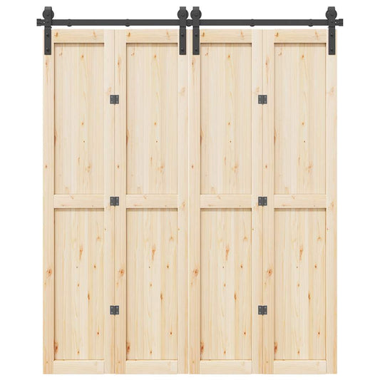 Sliding Door Hardware Kit 183 cm Steel Black