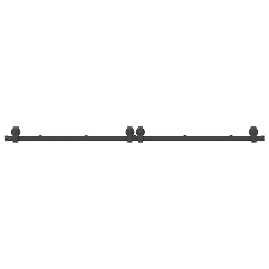 Sliding Door Hardware Kit 200 cm Steel Black