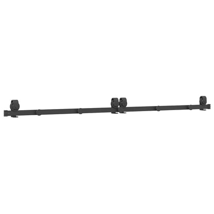 Sliding Door Hardware Kit 200 cm Steel Black