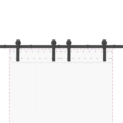 Sliding Door Hardware Kit 200 cm Steel Black
