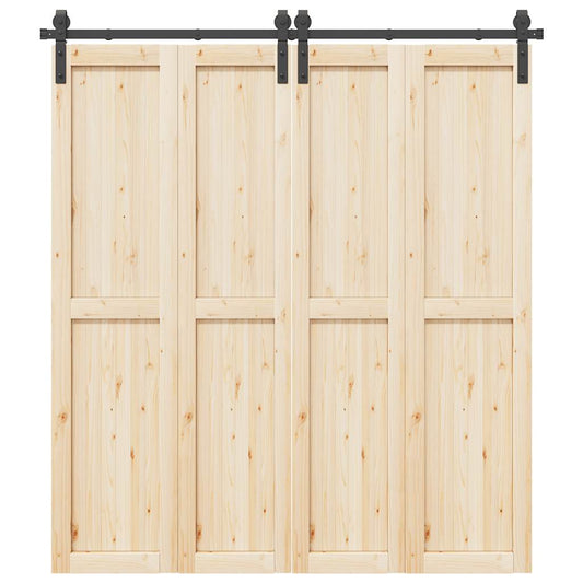 Sliding Door Hardware Kit 200 cm Steel Black