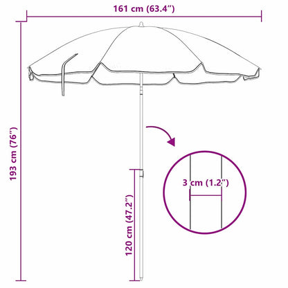 Beach Parasol Blue and white 161 x 193 cm Polyester