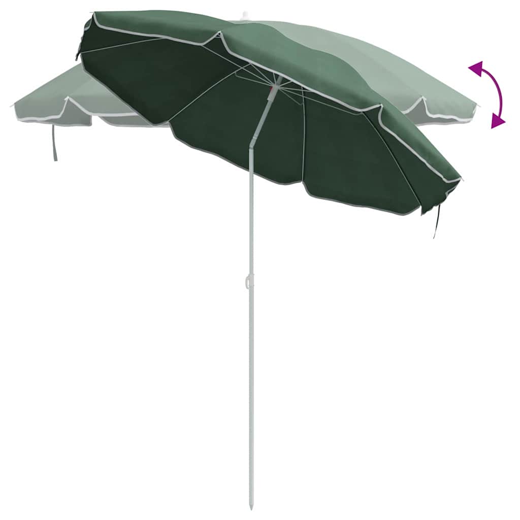 Beach Parasol Green 161 x 193 cm Polyester