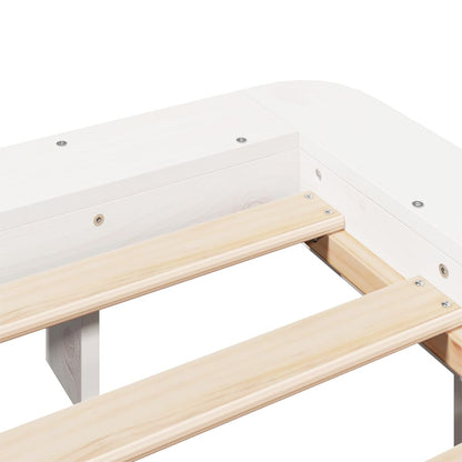 Bed Frame without Mattress White 160x200 cm Solid Wood Pine