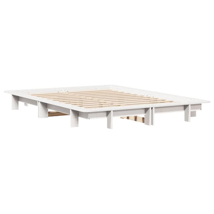 Bed Frame without Mattress White 120x200 cm Solid Wood Pine