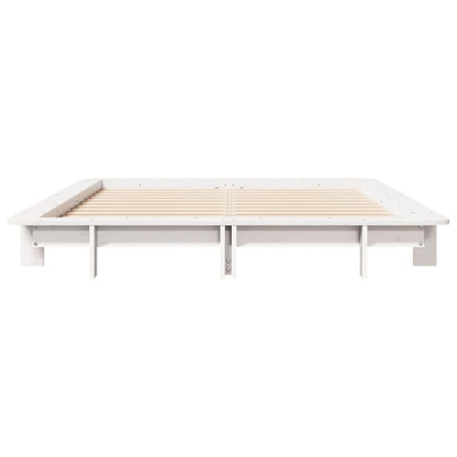 Bed Frame without Mattress White 120x200 cm Solid Wood Pine