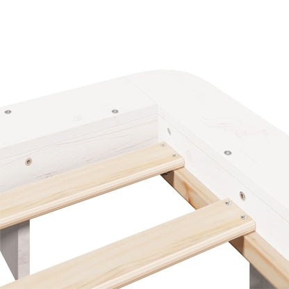 Bed Frame without Mattress White 120x200 cm Solid Wood Pine