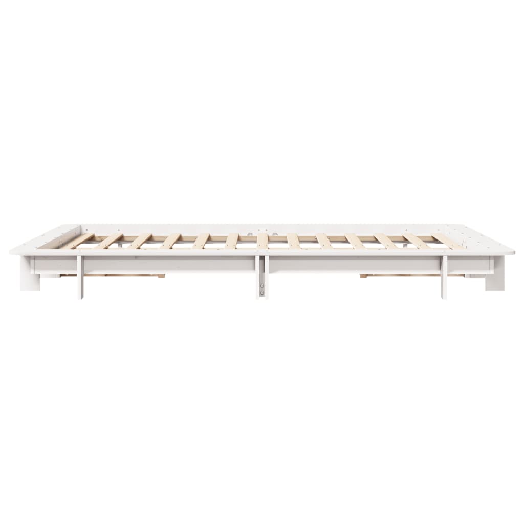 Bed Frame without Mattress White 120x190 cm Small Double Solid Wood Pine
