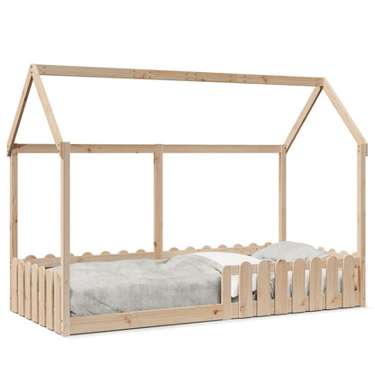 Kids' House Bed Frame without Mattress 90x200 cm Solid Wood Pine