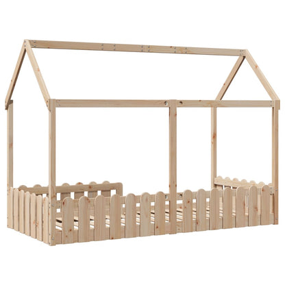 Kids' House Bed Frame without Mattress 90x200 cm Solid Wood Pine