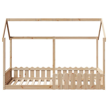 Kids' House Bed Frame without Mattress 80x200 cm Solid Wood Pine