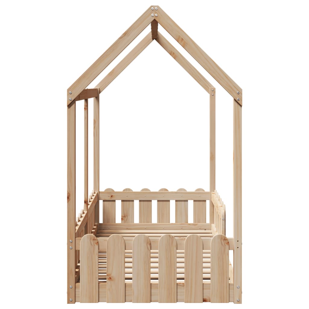 Kids' House Bed Frame without Mattress 80x160 cm Solid Wood Pine