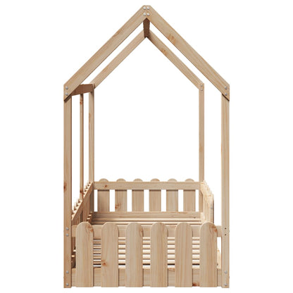Kids' House Bed Frame without Mattress 80x160 cm Solid Wood Pine