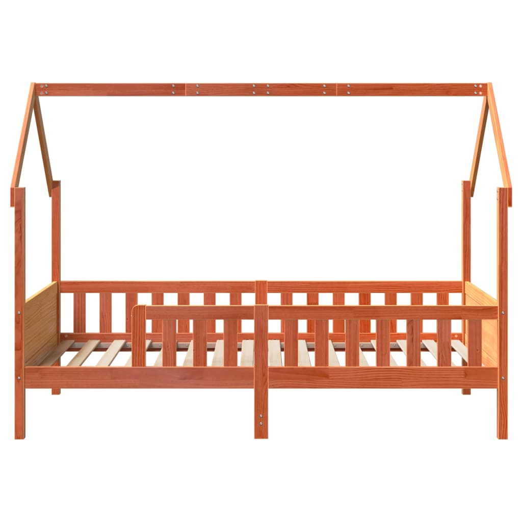 Kids' House Bed Frame without Mattress Wax Brown 80x200 cm Pine