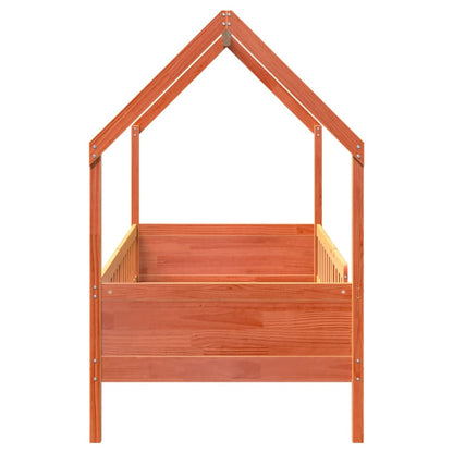 Kids' House Bed Frame without Mattress Wax Brown 80x200 cm Pine