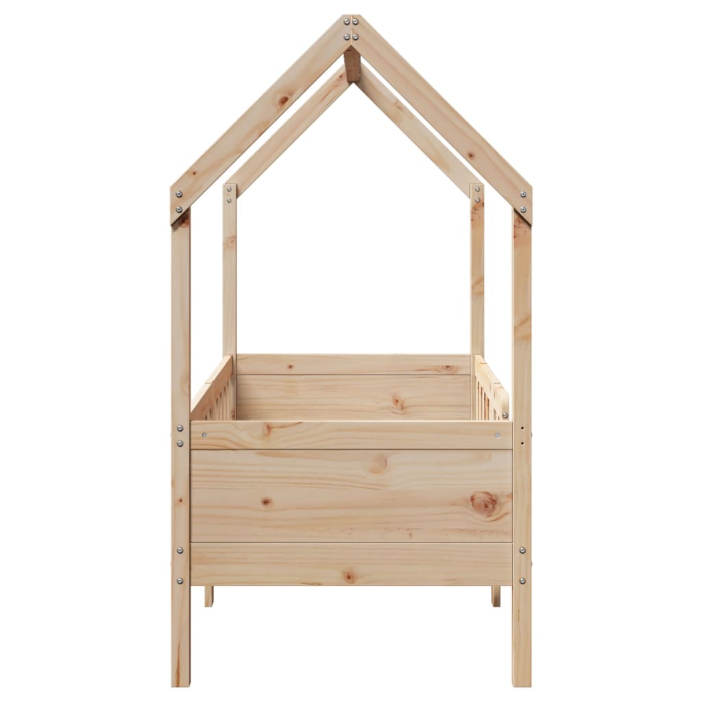 Kids' House Bed Frame without Mattress 80x160 cm Pine