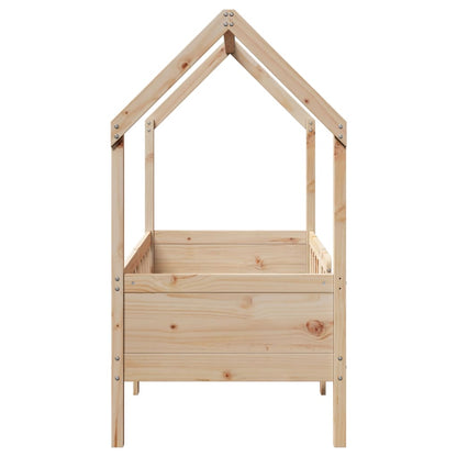 Kids' House Bed Frame without Mattress 80x160 cm Pine