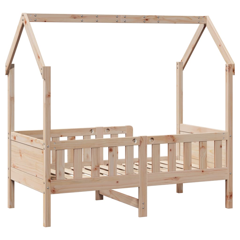 Kids' House Bed Frame without Mattress 80x160 cm Pine