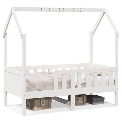 Kids' House Bed Frame without Mattress White 80x160 cm Pine