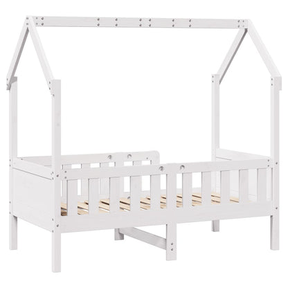 Kids' House Bed Frame without Mattress White 80x160 cm Pine
