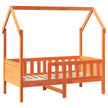 Kids' House Bed Frame without Mattress Wax Brown 80x160 cm Pine