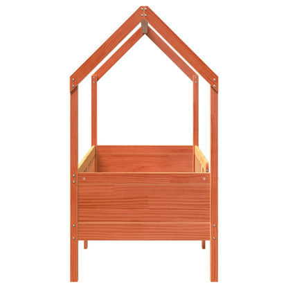 Kids' House Bed Frame without Mattress Wax Brown 80x160 cm Pine