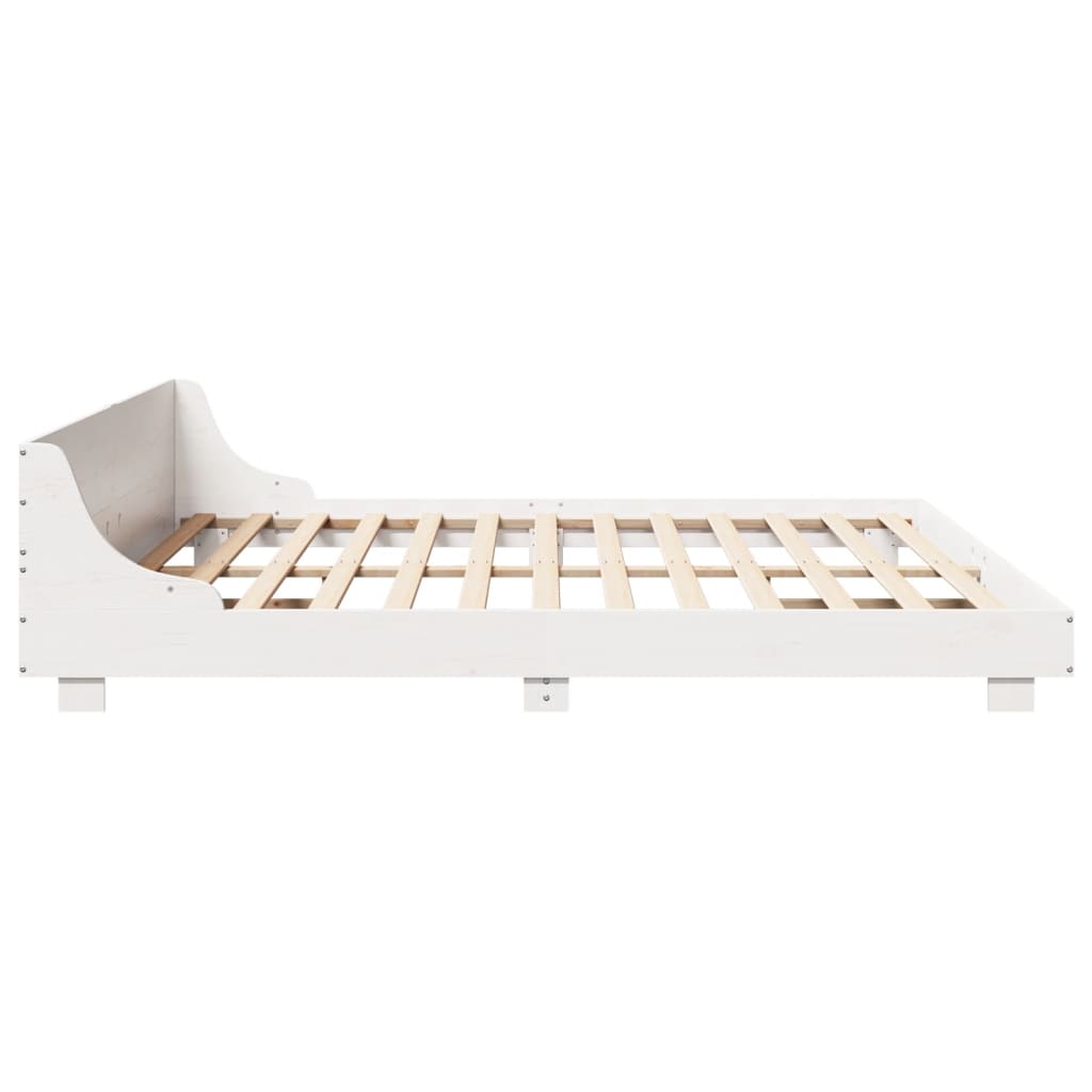 Bed Frame without Mattress White 180x200 cm Super King Solid Wood Pine
