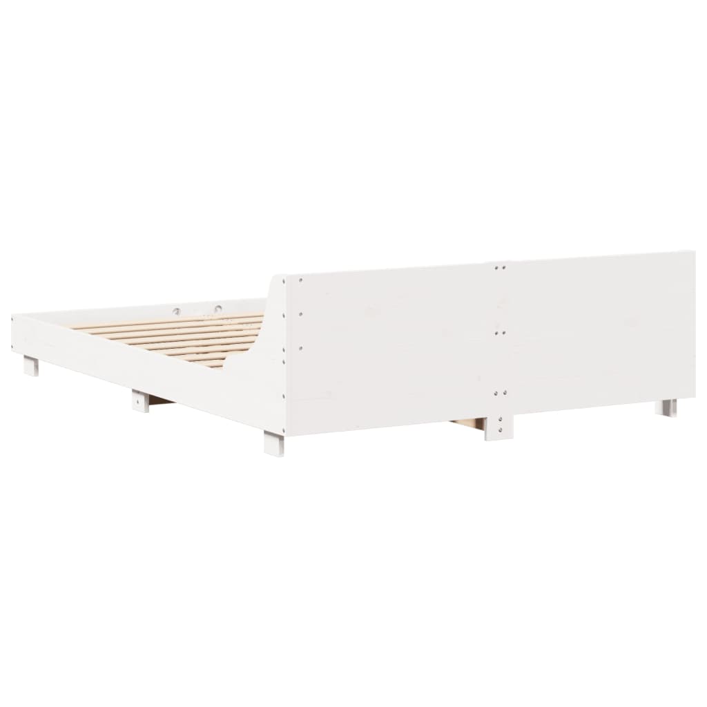 Bed Frame without Mattress White 140x200 cm Solid Wood Pine