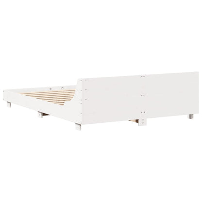Bed Frame without Mattress White 140x200 cm Solid Wood Pine