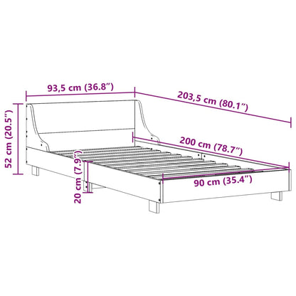 Bed Frame without Mattress White 90x200 cm Solid Wood Pine