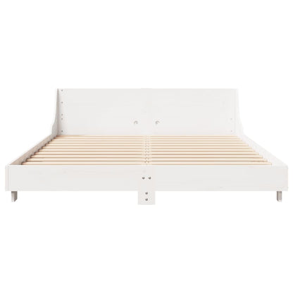 Bed Frame without Mattress White 140x190 cm Solid Wood Pine