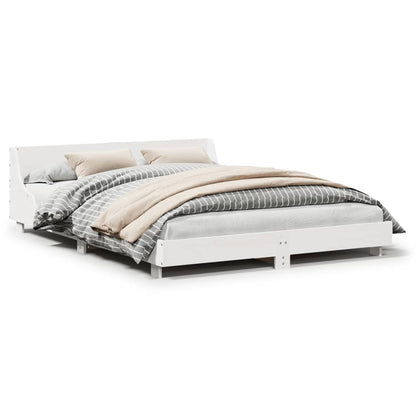 Bed Frame without Mattress White 120x190 cm Small Double Solid Wood Pine