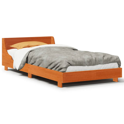Bed Frame without Mattress Wax Brown 75x190 cm Small Single Solid Wood Pine
