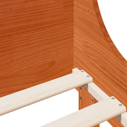 Bed Frame without Mattress Wax Brown 75x190 cm Small Single Solid Wood Pine