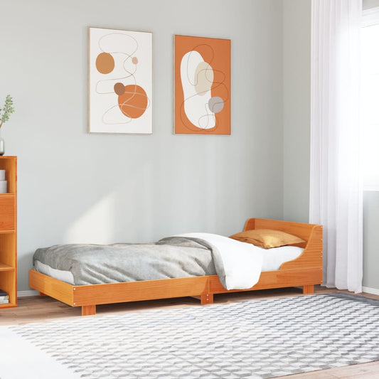 Bed Frame without Mattress Wax Brown 75x190 cm Small Single Solid Wood Pine