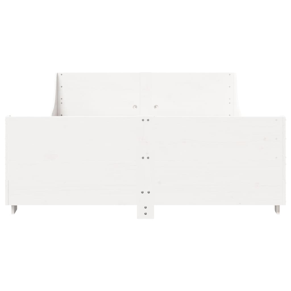 Bed Frame without Mattress White 120x200 cm Solid Wood Pine
