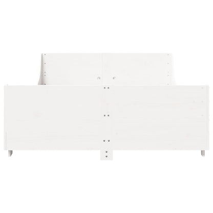 Bed Frame without Mattress White 120x200 cm Solid Wood Pine