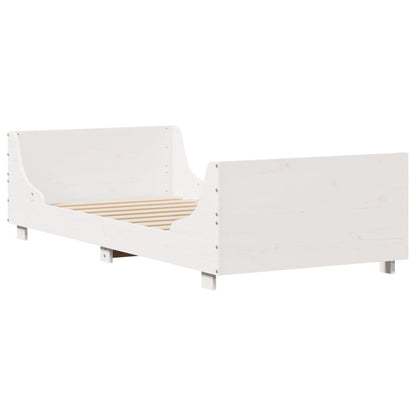 Bed Frame without Mattress White 100x200 cm Solid Wood Pine
