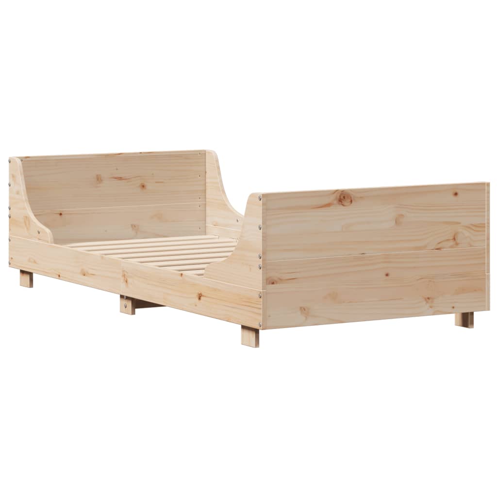 Bed Frame without Mattress 90x200 cm Solid Wood Pine