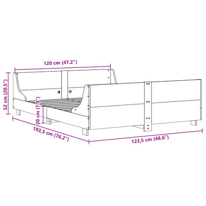Bed Frame without Mattress 120x190 cm Small Double Solid Wood Pine