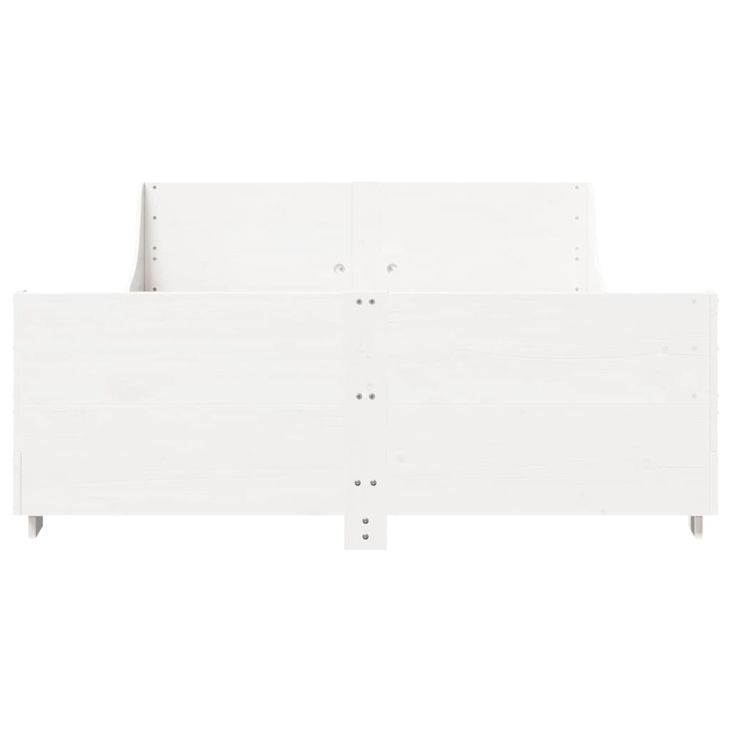 Bed Frame without Mattress White 120x190 cm Small Double Solid Wood Pine