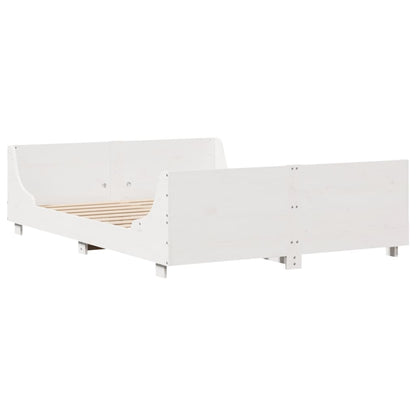 Bed Frame without Mattress White 120x190 cm Small Double Solid Wood Pine