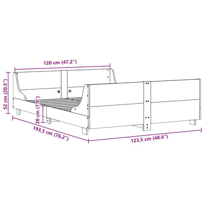 Bed Frame without Mattress White 120x190 cm Small Double Solid Wood Pine