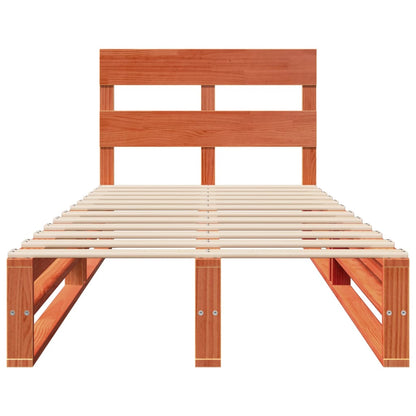 Bed Frame without Mattress Wax Brown 100x200 cm Solid Wood Pine