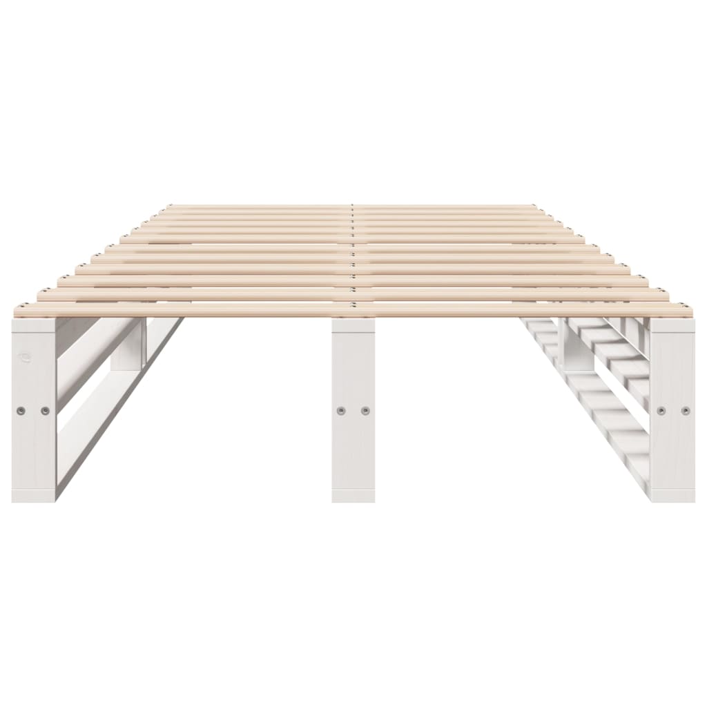 Bed Frame without Mattress White 100x200 cm Solid Wood Pine