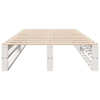 Bed Frame without Mattress White 100x200 cm Solid Wood Pine