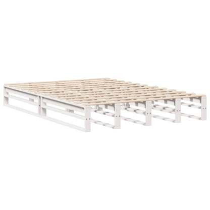 Bed Frame without Mattress White 120x200 cm Solid Wood Pine