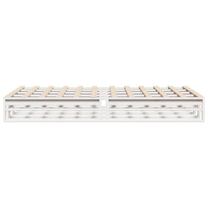 Bed Frame without Mattress White 120x200 cm Solid Wood Pine