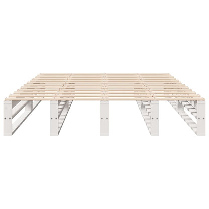Bed Frame without Mattress White 120x190 cm Small Double Solid Wood Pine