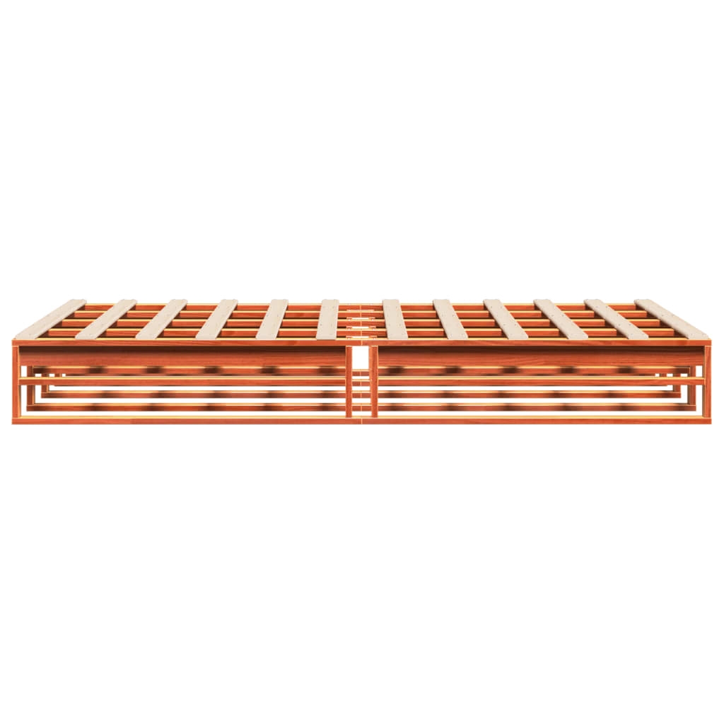 Bed Frame without Mattress Wax Brown 135x190 cm Double Solid Wood Pine